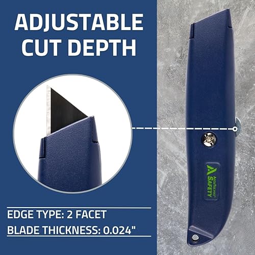 Miniatura 4 de AccuTec Pro Safety U1 Cuchillo utilitario estándar  Cuchillo de bolsillo resistente, afilado y seguro para profesionales  Incluye hoja de acero al