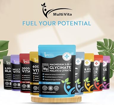 Magnesium Glycinate 3-in-1 Complex 2000mg – Triple Magnesium Blend with Bisglycinate, Malate & Citrate – 425mg Elemental – 90 Vegan Capsules – High Strength & High Absorption – UK Made Supplement