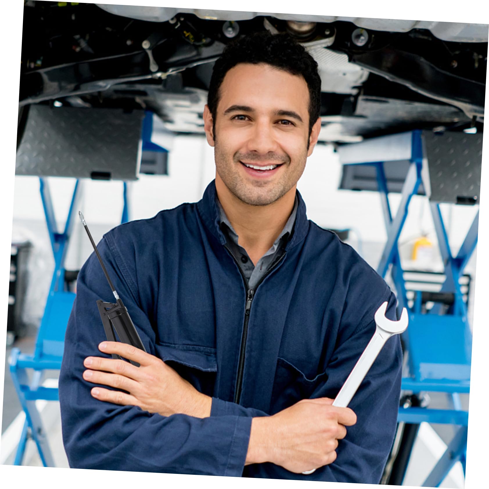 Engrasador de Pistola de Grasa Manual para Coche Herramienta de Lubricación Capacidad para Grasa de Trabajo Pesado y Llenado de Aceite Manual