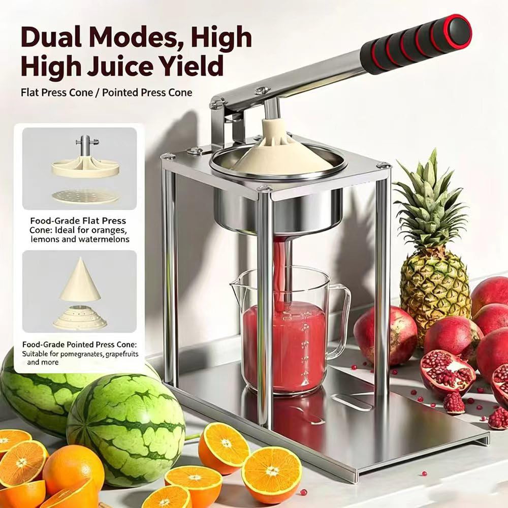 Exprimidor Manual De CíTricos, Exprimidor De Naranjas De Acero Inoxidable 304 De Uso Comercial, Exprimidor De Palanca Resistente Con Cabezales De Doble PresióN, Para Cocinas DoméSticas Y Bares