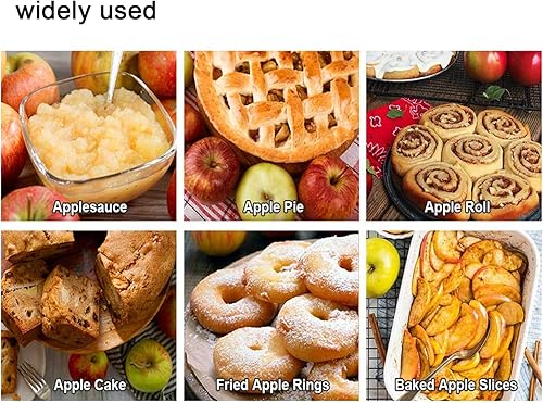 Miniatura 6 de Pelador de manzanas, pelador de pera con descorazonador y rebanador de manzana de 8 cuñas, 2 cuchillas de acero inoxidable, cepillo de limpieza y