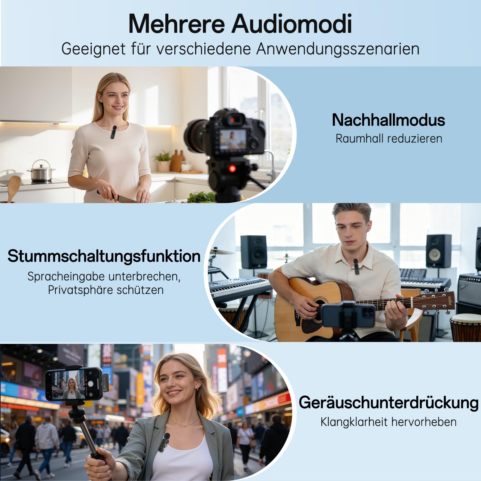 Upgrade Mini Mikrofon Handy mit Batterie-Display, Kabelloses Lavalier Ansteckmikrofon Klein Mic Wireless Plug-and-Play Microphone fur iPhone/iPad/Android Phone/PC, ideal für Vlog/Video/TikTok/YouTube