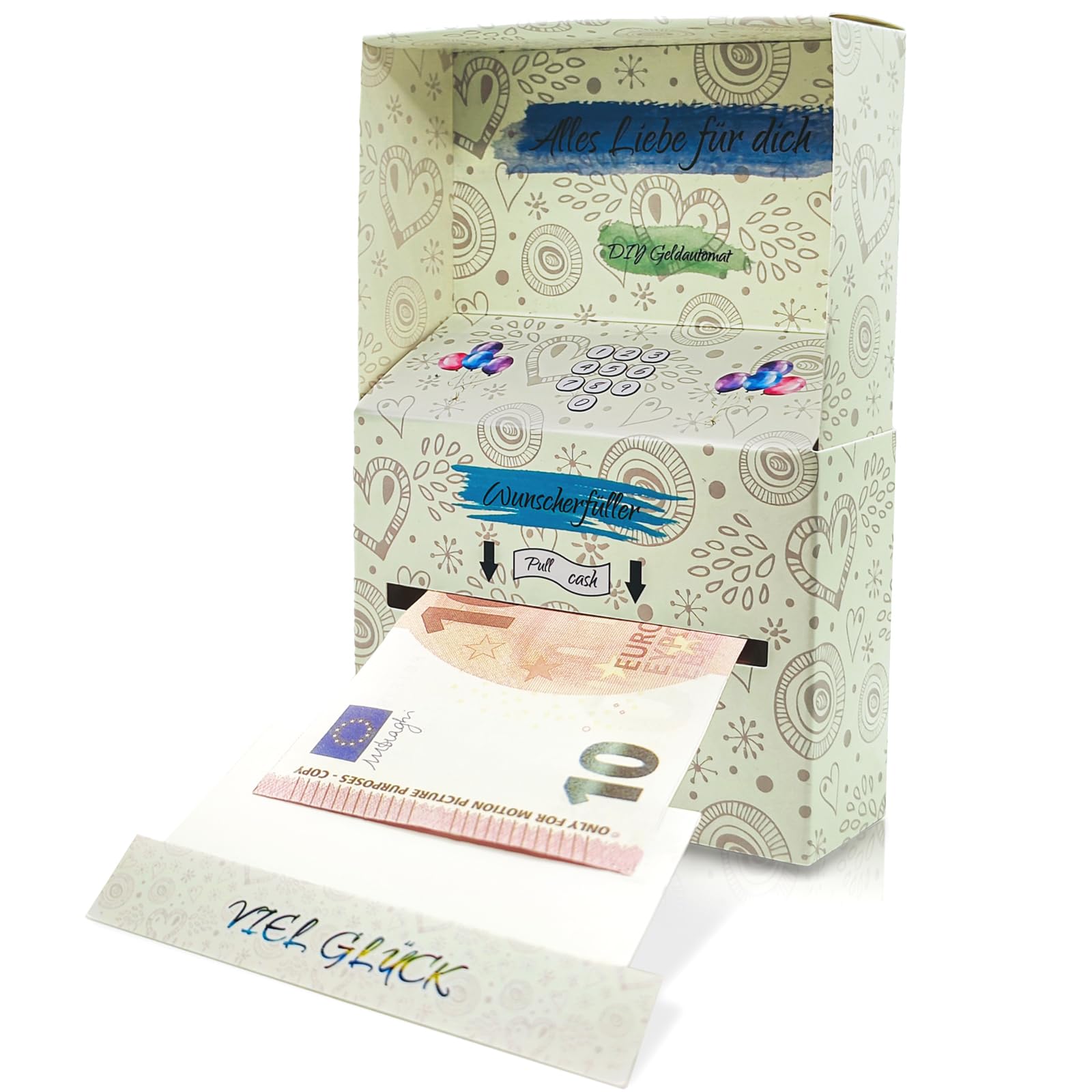 Dumeher Geld-O-Mat Geldgeschenke Geburtstag DIY Geldautomat Überraschungsbox Spardose Verpackung für Hochzeit Bargeld Ziehen