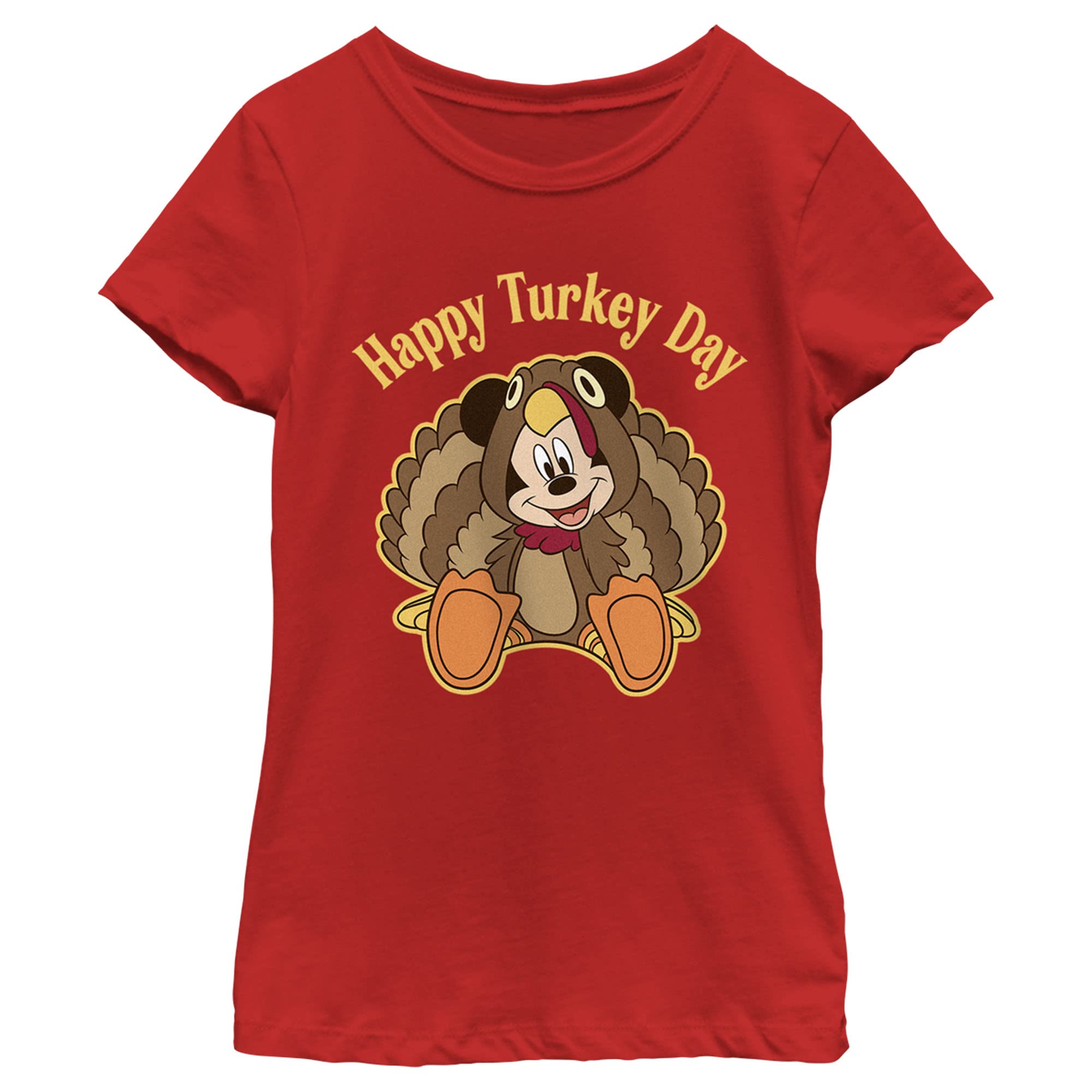T-shirt rouge Mickey Disney pour fille en coton taille XL pour Thanksgiving - 7