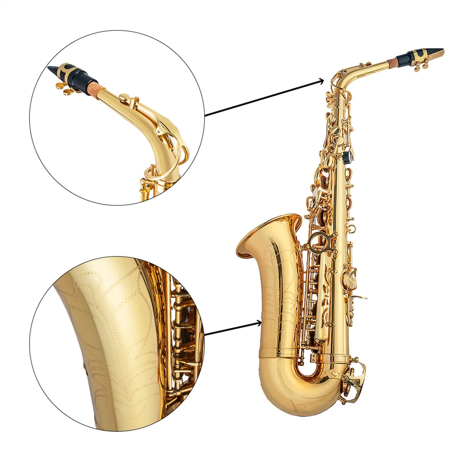 Amazon.co.jp: Saxophone アルトサックスEフラットゴールドラッカー 