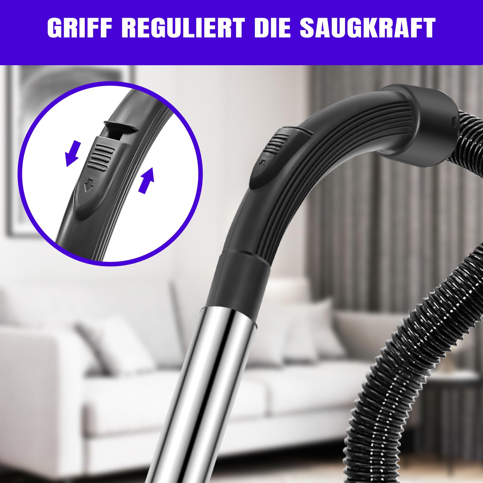 Aspirateur sans sac 1000 W Puissant pour tapis et carrelage, câble 4 m, suceur plat