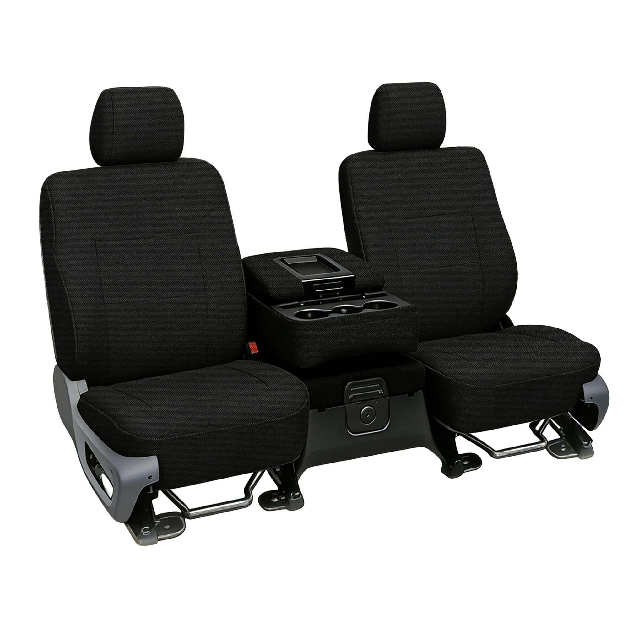 Photo 1 of Fioqe Front Thickened Composite Fabric Seat Covers for Chevy Silverado GMC Sierra 1500 Crew Cab 2019-2026 Durable Cloth Composite Foam with Headrest and Console Covers-Black