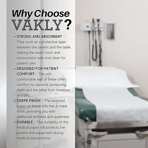 Miniatura 3 de Papel de mesa de examen  Rollo desechable estándar de 18 x 125 pies con textura blanca para barreras médicas  Rollos de papel anchos para spas,