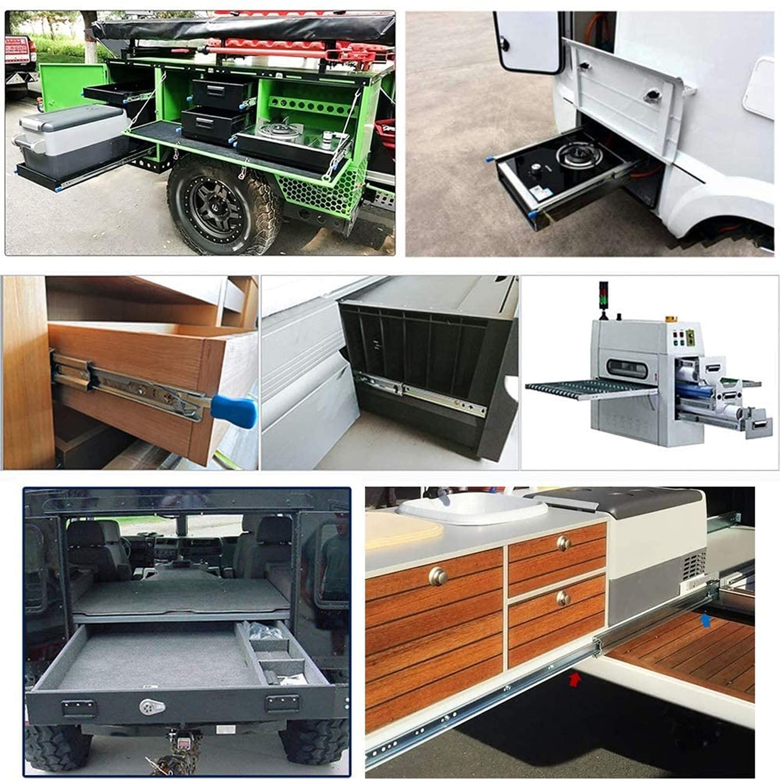 Guías telescópicas Correderas para cajones de extensión completa Correderas, Correderas para cajones resistentes con cerradura Capacidad de carga de 220 kg, 1 par, 14 pulgadas (355,6 mm) (32 pulgadas
