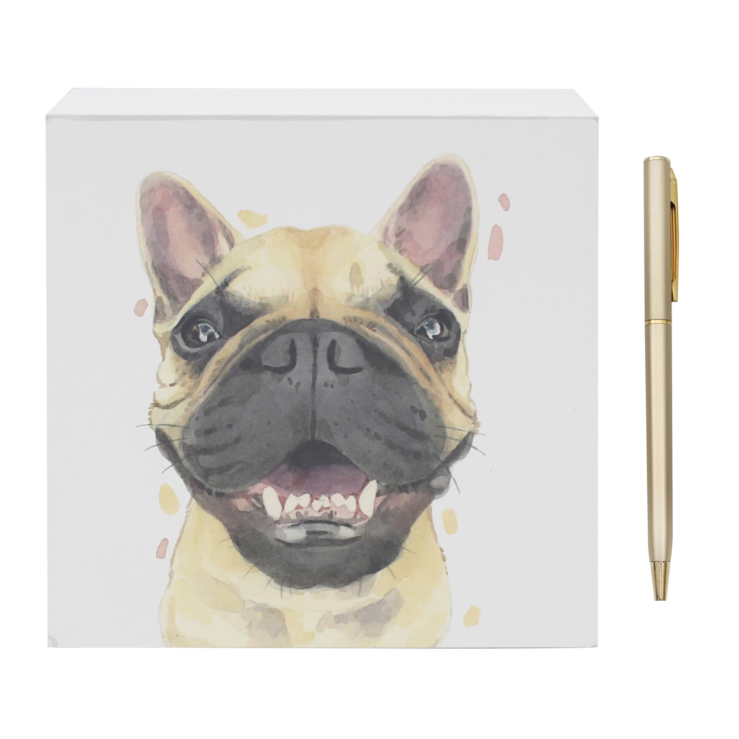 Lesser & Pavey Frenchie Memo Block Robert James Hull for Home & Office | Stylish Notepads & Writing Pads For Daily Use | Compact Note pad & Memo Pads for Daily Notes & Reminders