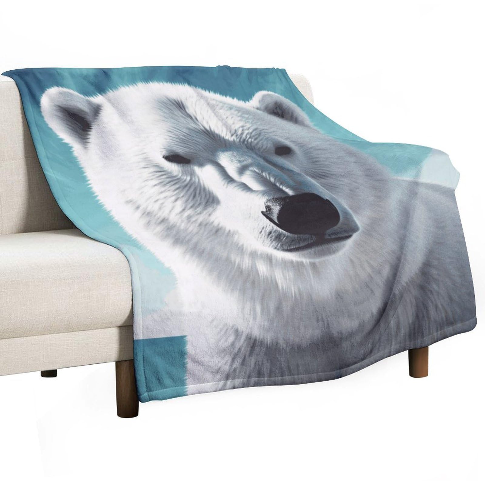 Couverture flanelle ours polaire douce et légère 127x152 cm pour lit et canapé