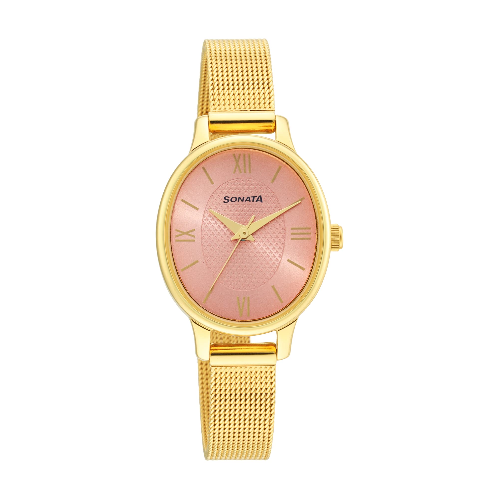 Sonata Classic�Gold Pink Dial Metal Strap Watch for Women-NS8179YM02 (B09ZHBD3TT) Amazon Price History, Amazon Price Tracker