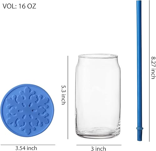 Miniatura 2 de Hyperspace Vasos de lata de 16 onzas, vasos de cerveza, juego de 4 vasos con posavasos y pajitas de silicona, ideal para cerveza, café helado, té,