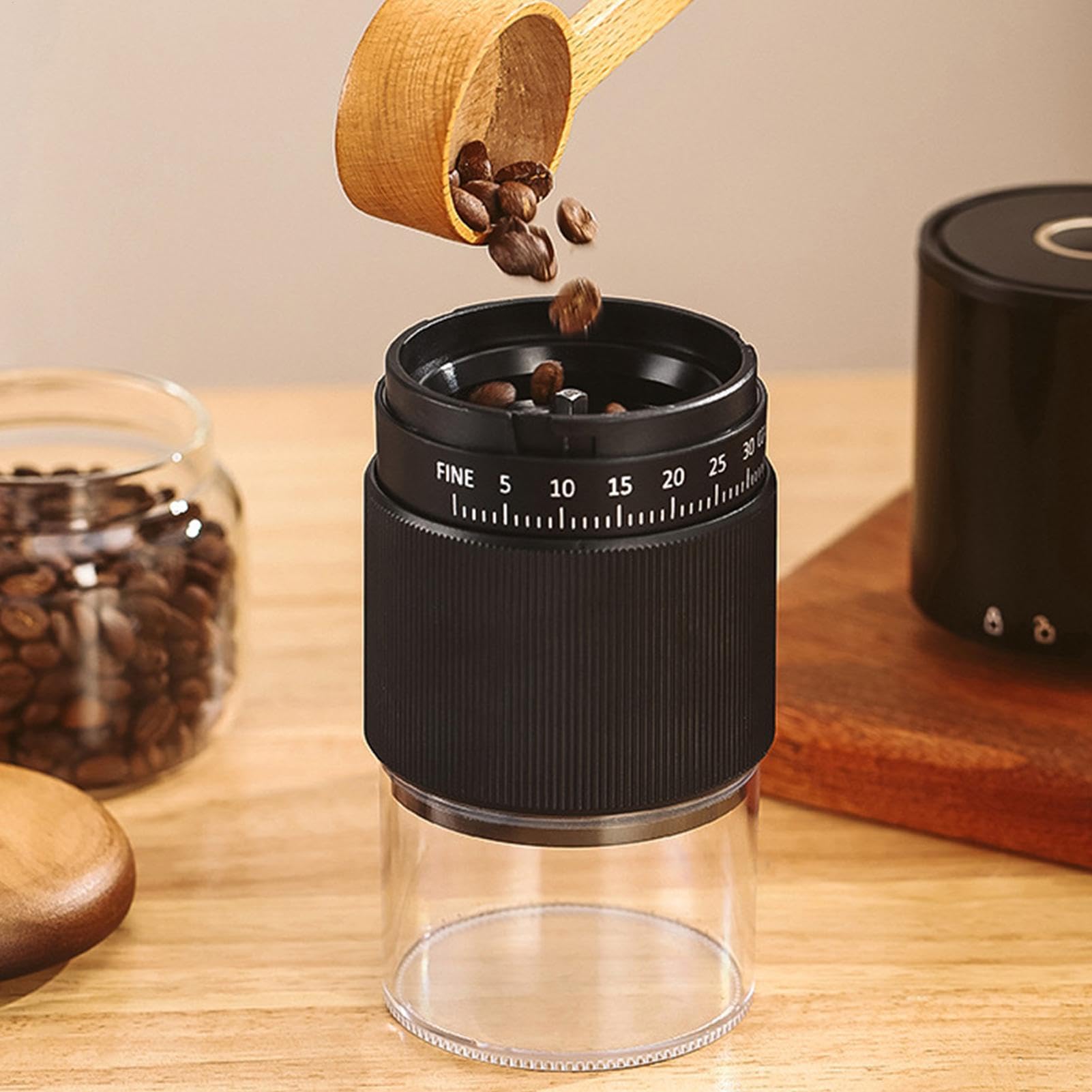 Molinillos de café portátiles – Molinillo de café ajustable, molinillo de café compacto | Molinillo de reducción de ruido, recargable, portátil para familiares y amigos | recargable con reducción de ruido, molinillo para cocina, portátil de varias velocid