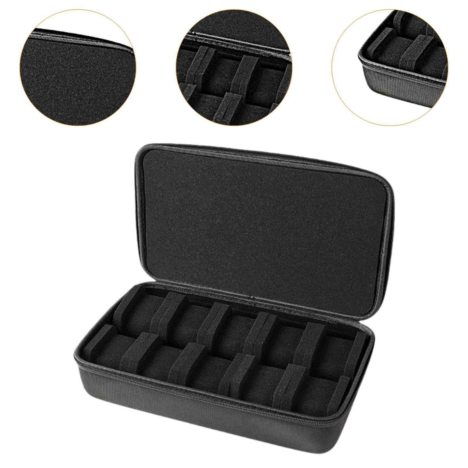 Boîte de rangement de montres et de voyage pour 10 montres, boîte de présentation portable avec coussins en éponge, convient aux montres numériques et intelligentes