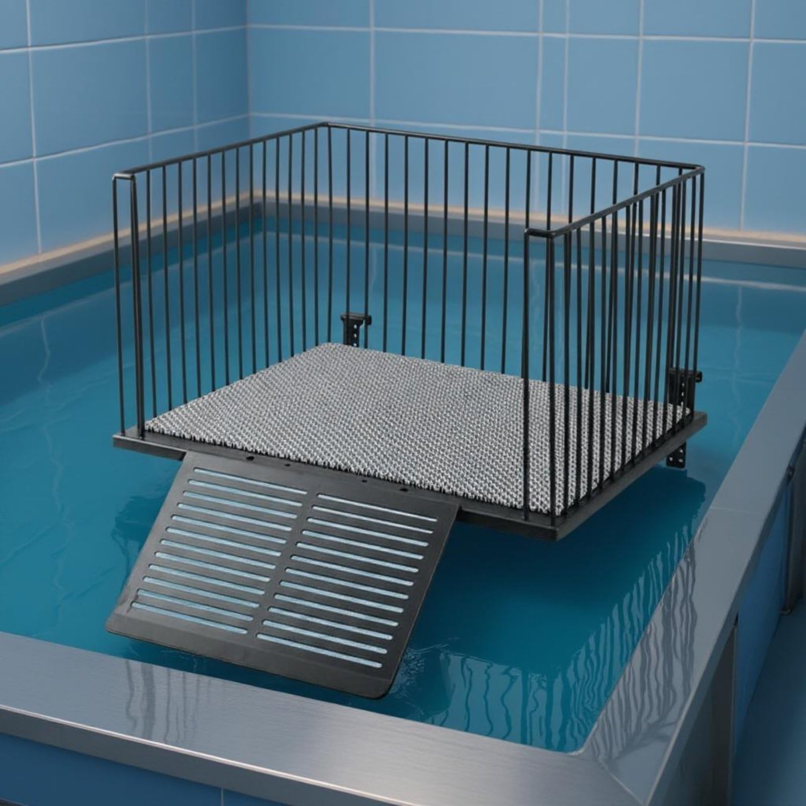 Schildkröten-Sonnenplatz aus Edelstahl ausbruchsicher Schwimmel mit Kletterrampe tragfähig Schildkröten Sonnenplatz für Schildkrötenhalter, Klein Für 20cm Breites Aquarium