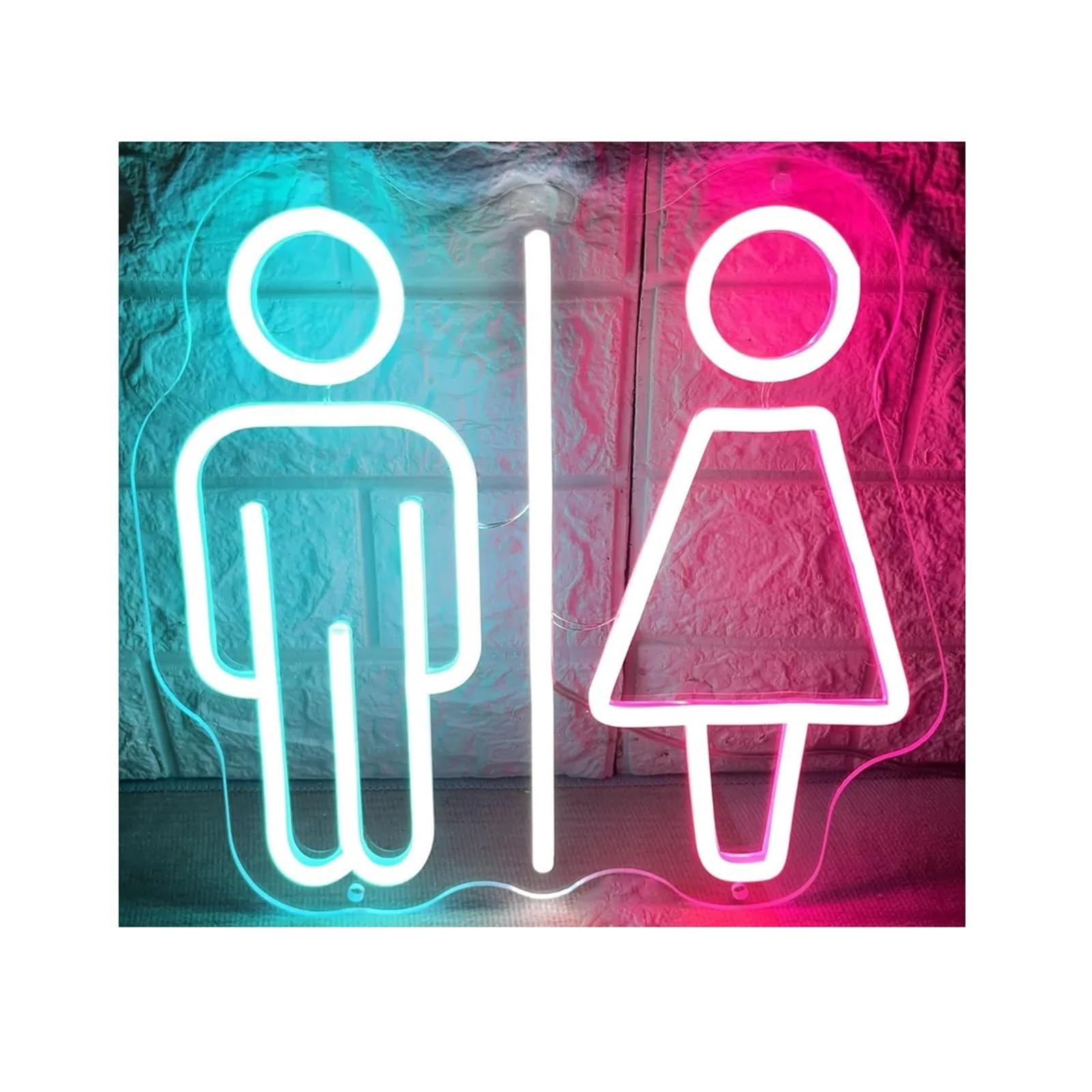 Toilet Sign Man And Women Toilet Neon Sign WC Restroom Symbol Bathroom Coffee Bar Shop Restaurant Wall Decor Art(Color-1,35cm)