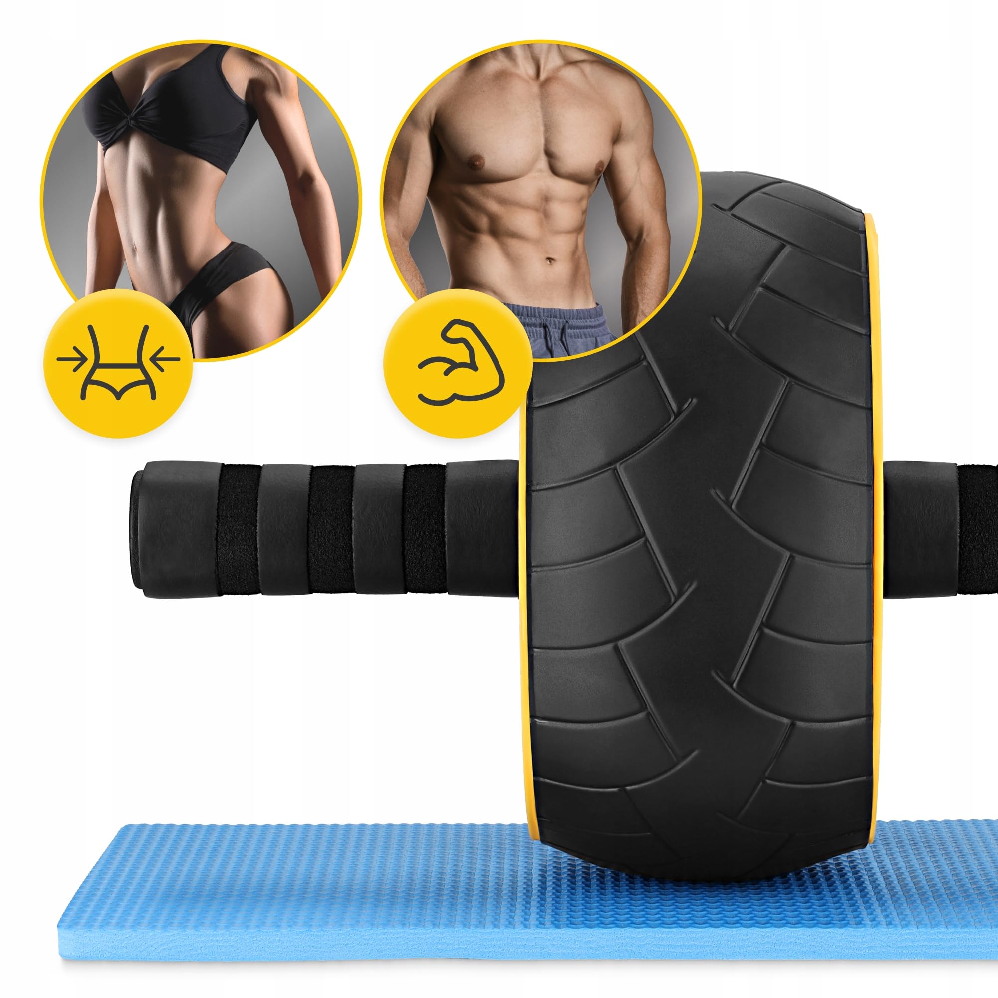 ROLLER KÓŁKO DO ĆWICZEŃ MIĘŚNI BRZUCHA AB WHEEL KOŁO STABILNE TRENING CORE