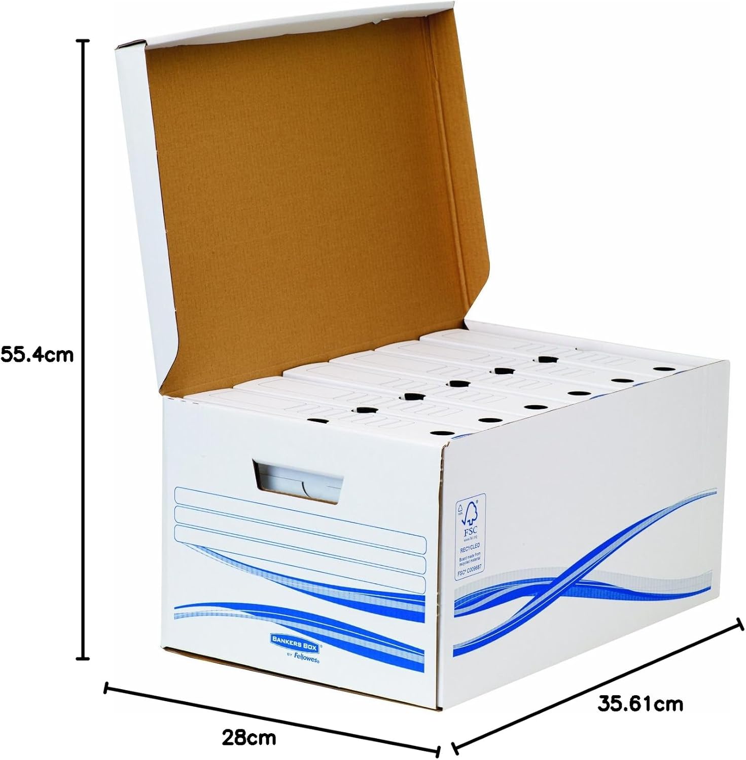 Fellowes Bankers Box Container Basic Pack of 6 Archive Boxes - 8 cm White/Blue