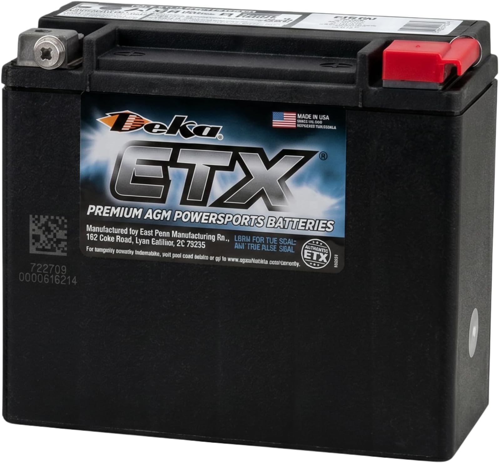 Deka Power Sports ETX20L Battery | Sealed, Maintenance-Free, Leakproof Design and Fully Charged ETX20L Battery Replacement Ready for Installation
