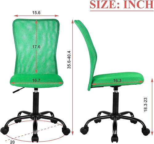 Miniatura 2 de Silla de oficina de malla con respaldo medio, silla ergonómica para computadora, silla de trabajo de altura ajustable, moderna silla giratoria sin