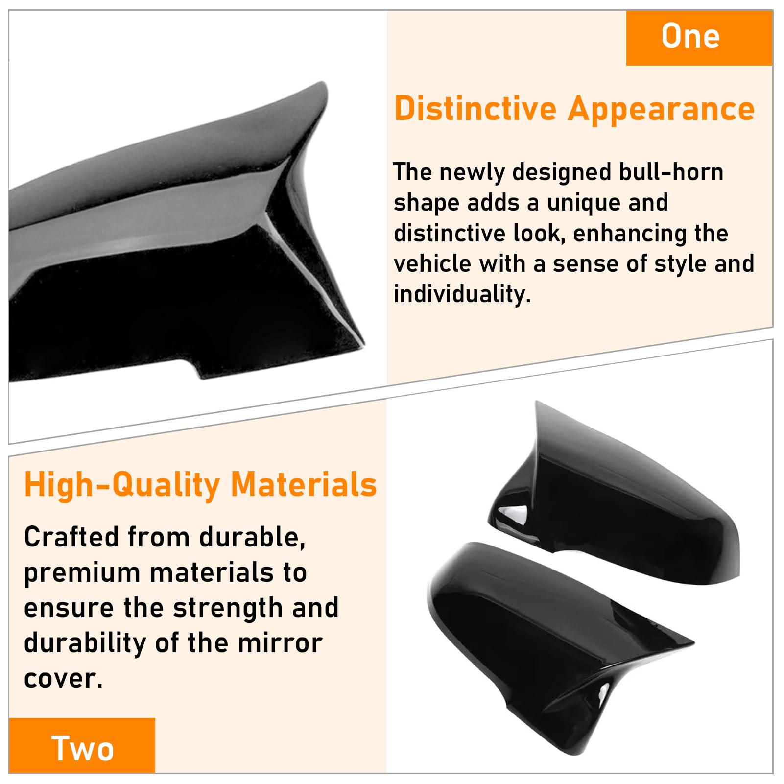 ‎Altsbaos Compatibile con Calotte Ricambio Specchietti Esterni BMW F20 F21 F22 F23 F87 F30 F31 F34 F32 F33 F36 I01 E84 Copri Specchietti bmw Serie 1 2 3 4 i3 x1 Sinistra + Destra (Nero Brillante)