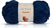Vista 1 de Sensy - Hilo de terciopelo para ganchillo o manta de bebé, hilo de chenilla, hilo amigurumi, 3.5 onzas, 132 yardas, calibre 5, voluminoso