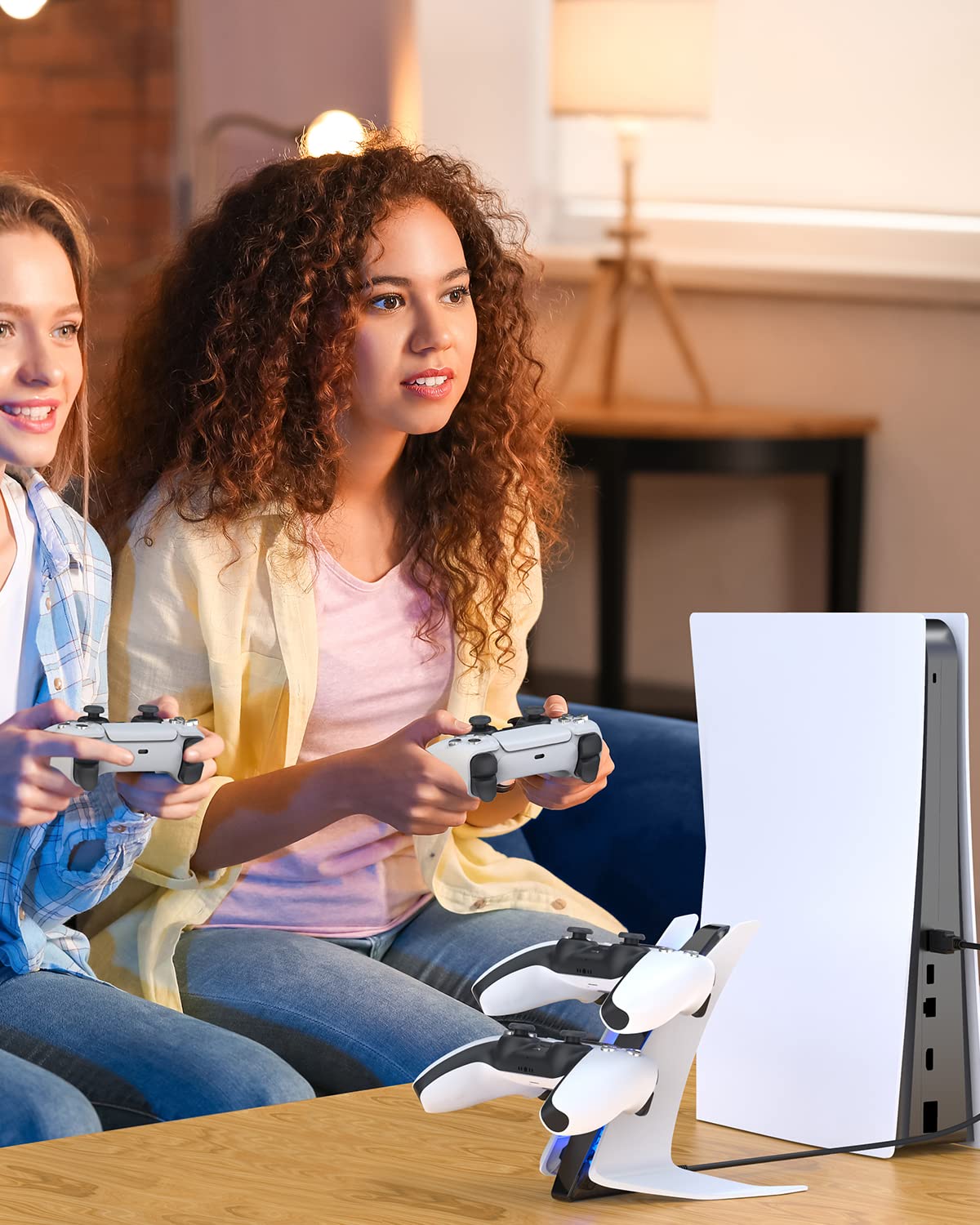 Dobe PS5 - Estación de carga rápida DualSense para mando inalámbrico PS5 con cable tipo C