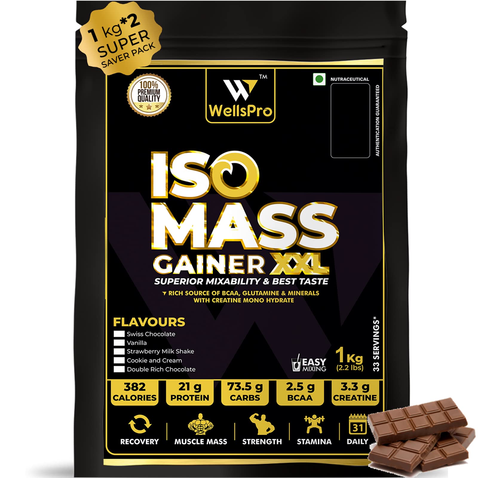 Wellspro Iso Mass Gainer Xxl Protein Powder 2kg 4lbs
