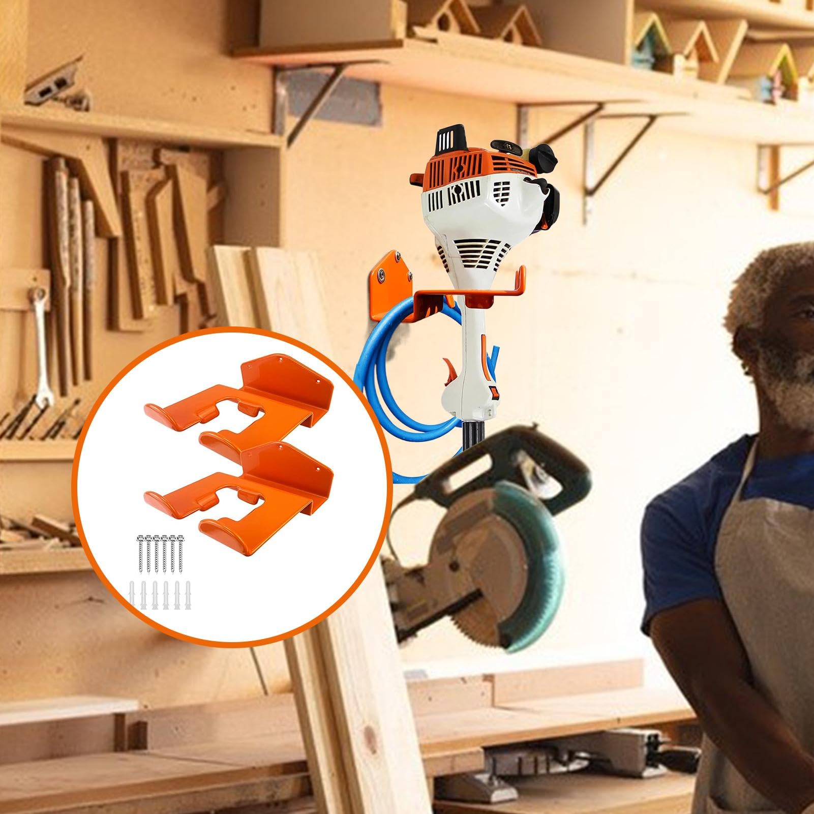 OJTOJT Motorsensen Halterung 2er Set - Wandhalterung Für Freischneider Und Gartengeräte