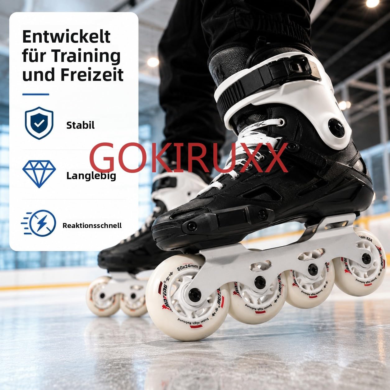8er Set Inline Skate Rollen 72mm 76mm 80mm, 85A PU Ersatzrollen mit 608RS Kugellagern, High Rebound Skate Wheels für Indoor Outdoor Skating, Fitness Skates, Hockey Skates & Freizeitskates (80mm)