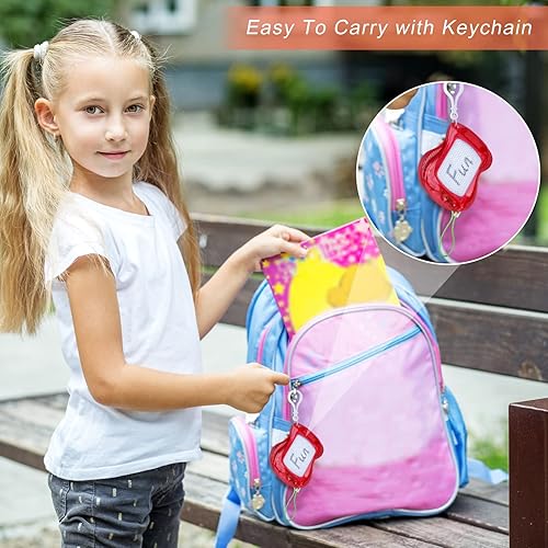 Miniatura 7 de Elcoho Juego de 18 piezas de mini tablero de dibujo, llaveros magnéticos para garabatear, con bolígrafo, juguetes borrables, bloc de dibujo para