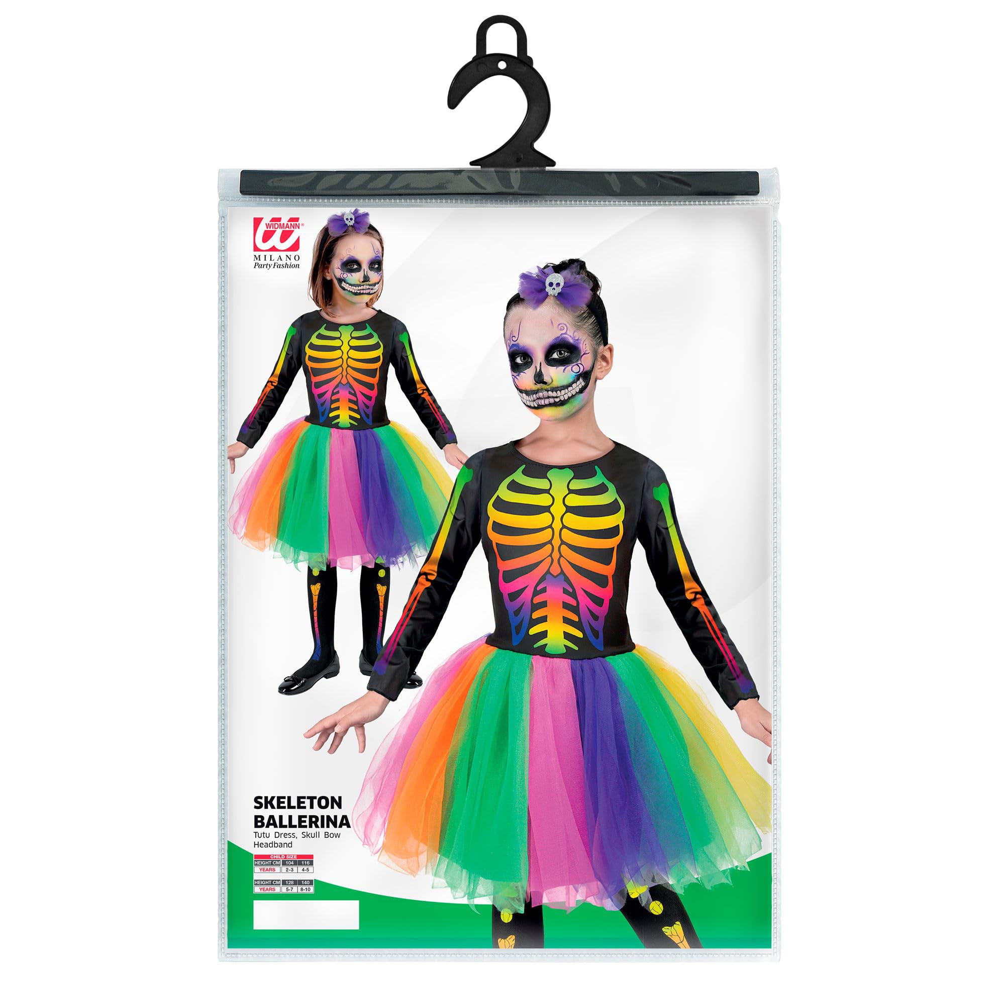 W WIDMANN MILANO Alien-Skelett-Kostüm – Gruseliges Halloween & Karnevalskleid Mit Rückenprint, Größe L