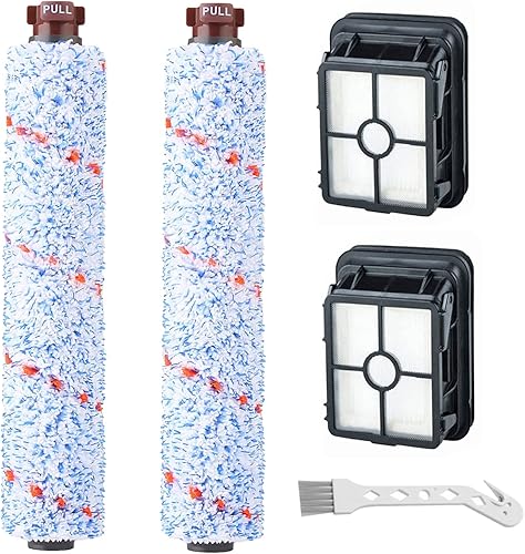 Piezas de repuesto para limpiador Bissell CrossWave, paquete de 2 rollos de cepillo multisuperficie 1868 + 2 filtros de vacío 1866, comparado con la
