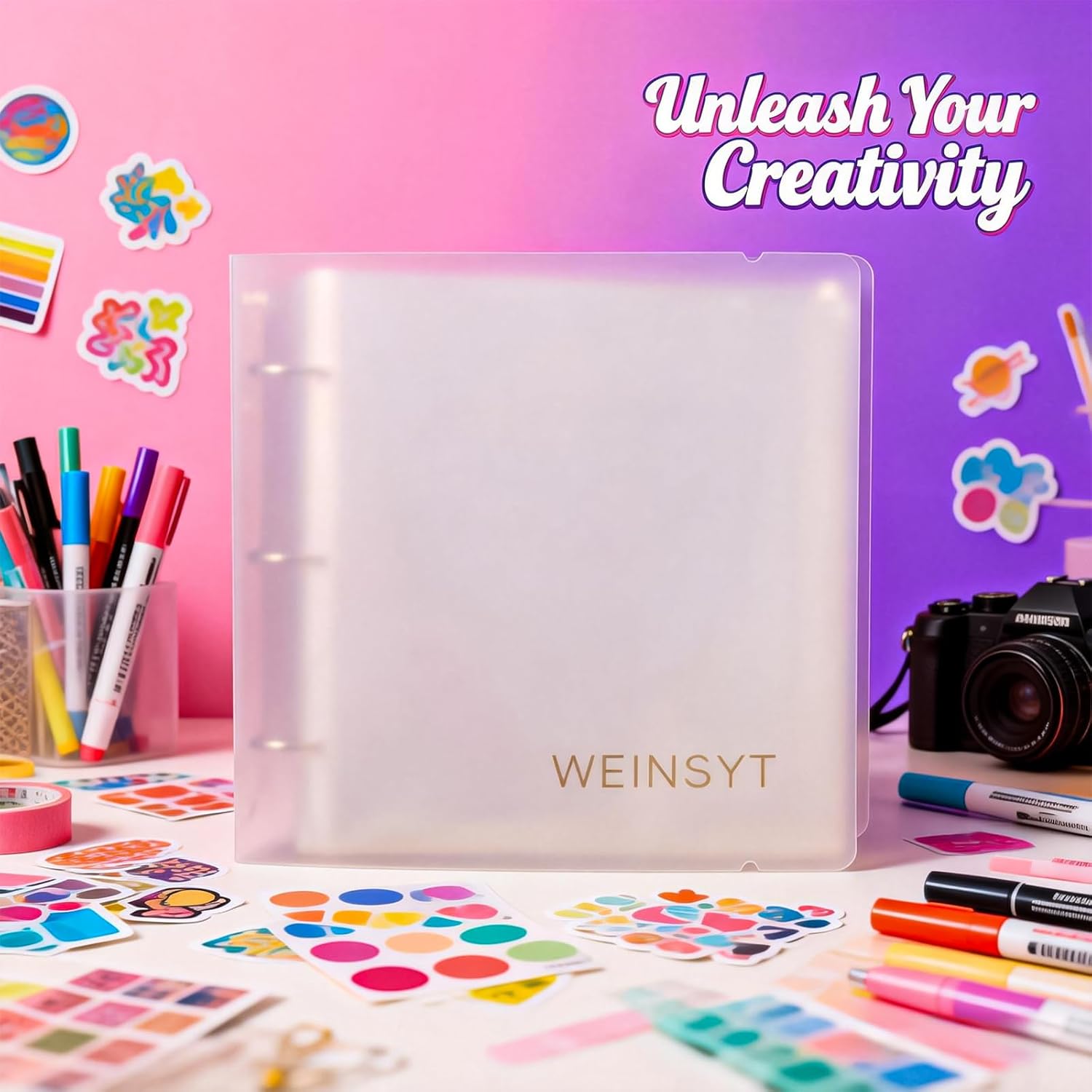 40-Page Double-Sided Sticker Storage Album — 3-Side Open Archival Binder, Holds 80+ Finished Stickers, Photos & Postcards, Acid-Free PE Sleeves