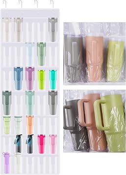 NiHome 35-Pocket Door Hanging Cup Organizer Fit for Stanley Tumbler 30 40oz