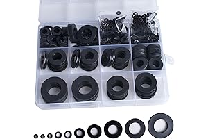 600-Piece Comprehensive Nylon Washer Assortment for M2 to M14 Screw and Bolt...
