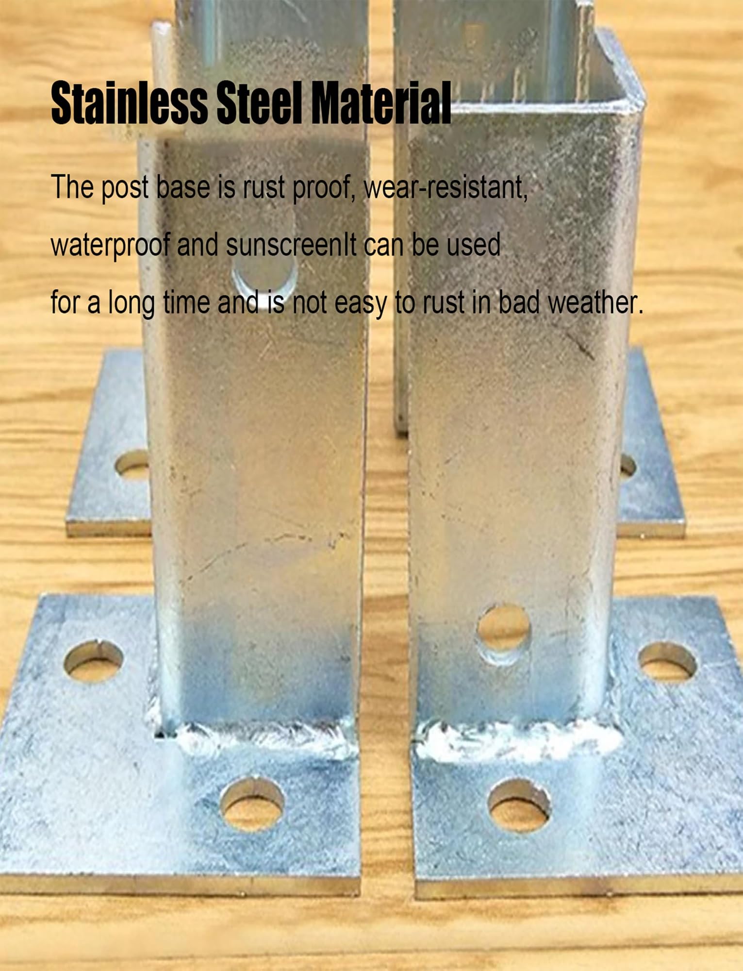 Bases de postes ajustables para cubiertas y vallas, kit de soporte de valla de pérgola, anclajes de poste de madera para estructuras al aire libre, 8 piezas