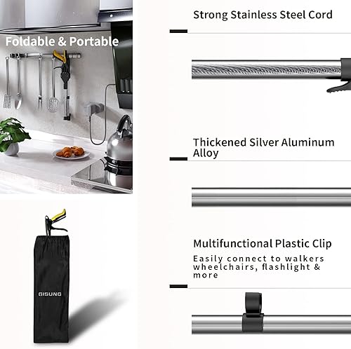 Miniatura 5 de Paquete de 2 herramientas de agarre de 32 pulgadas agarradores plegables para ancianos, herramienta de alcance con mandíbula giratoria mejorada y 2
