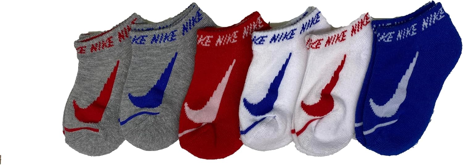 Nike Kid`s Swoosh Cushioned No Show Training Socks 6 Pack