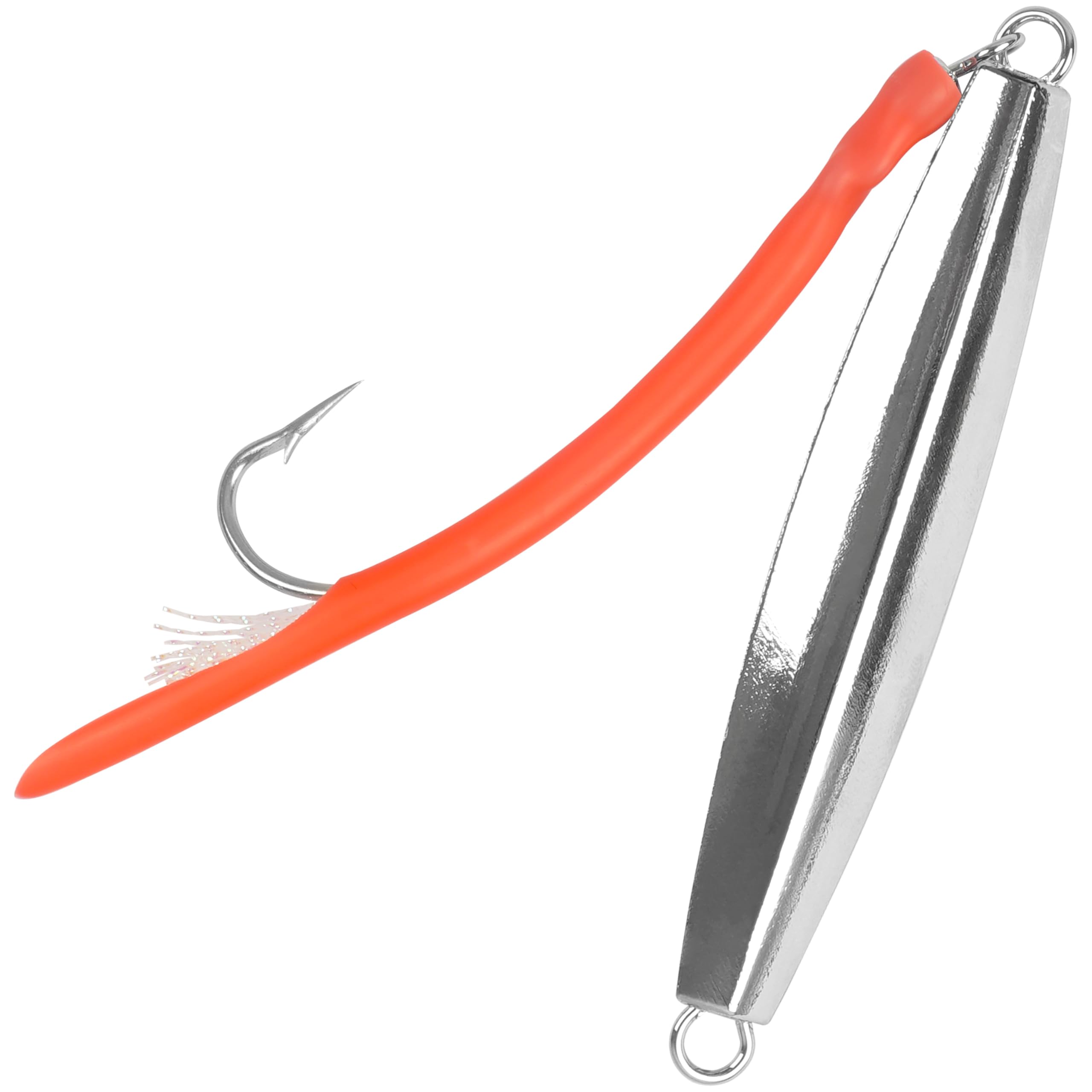 Saltwater Fishing Diamond Jig, 1pcs Casting Jigging Spoon Surf Fishing Trolling Lure Metal Jig with Tube Tail for Striper Bluefish Tuna Salmon 1oz 2oz 3oz 4oz