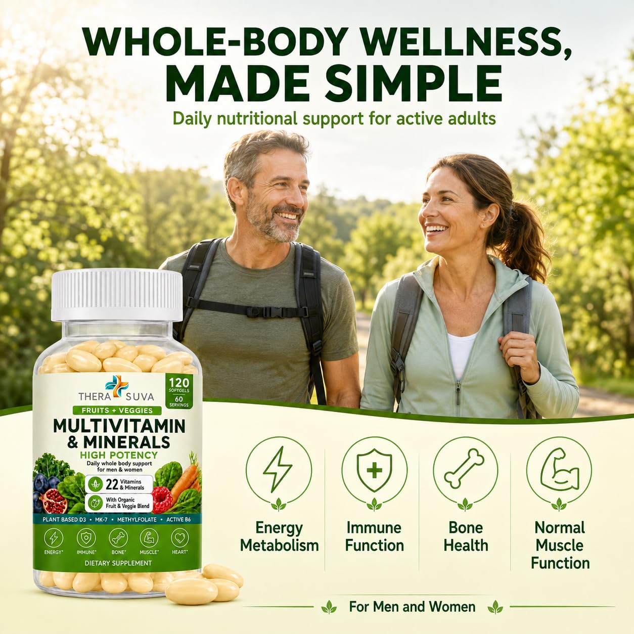 All Natural Multivitamins & Minerals Daily Men & Women 120 Veggie Softgels — Amazon image 6