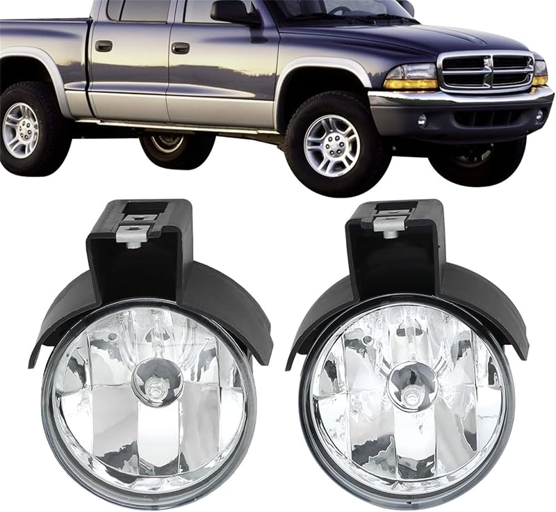 Par de faróis de neblina dianteiros LABLT para Dodge Dakota 1997–2000 e Durango 1998–2000 – Lado esquerdo e direito com lâmpadas