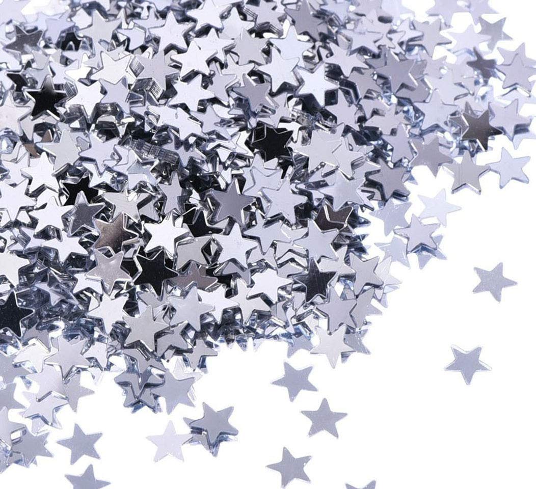 Star Confetti Sequin Stars Glitter Star Table Confetti for Art Decoration, Party Supplies - Pack of 30 Grams, 6mm, Silver