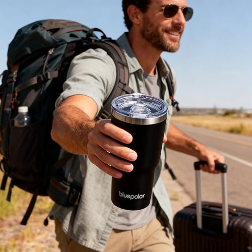 Miniatura 7 de Taza de café térmica de 20 onzas, taza aislada, taza portátil para llevar con tapa y pajita, vaso de viaje de agua de acero inoxidable para bebidas