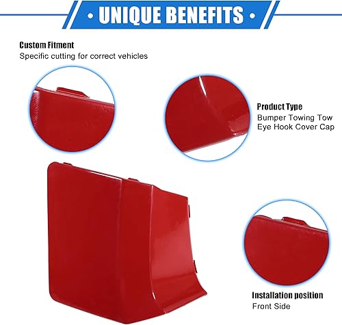 Miniatura 3 de Tapa de gancho para remolque de automóvil compatible con Subaru Impreza 2010-2014, parachoques delantero rojo de plástico duradero