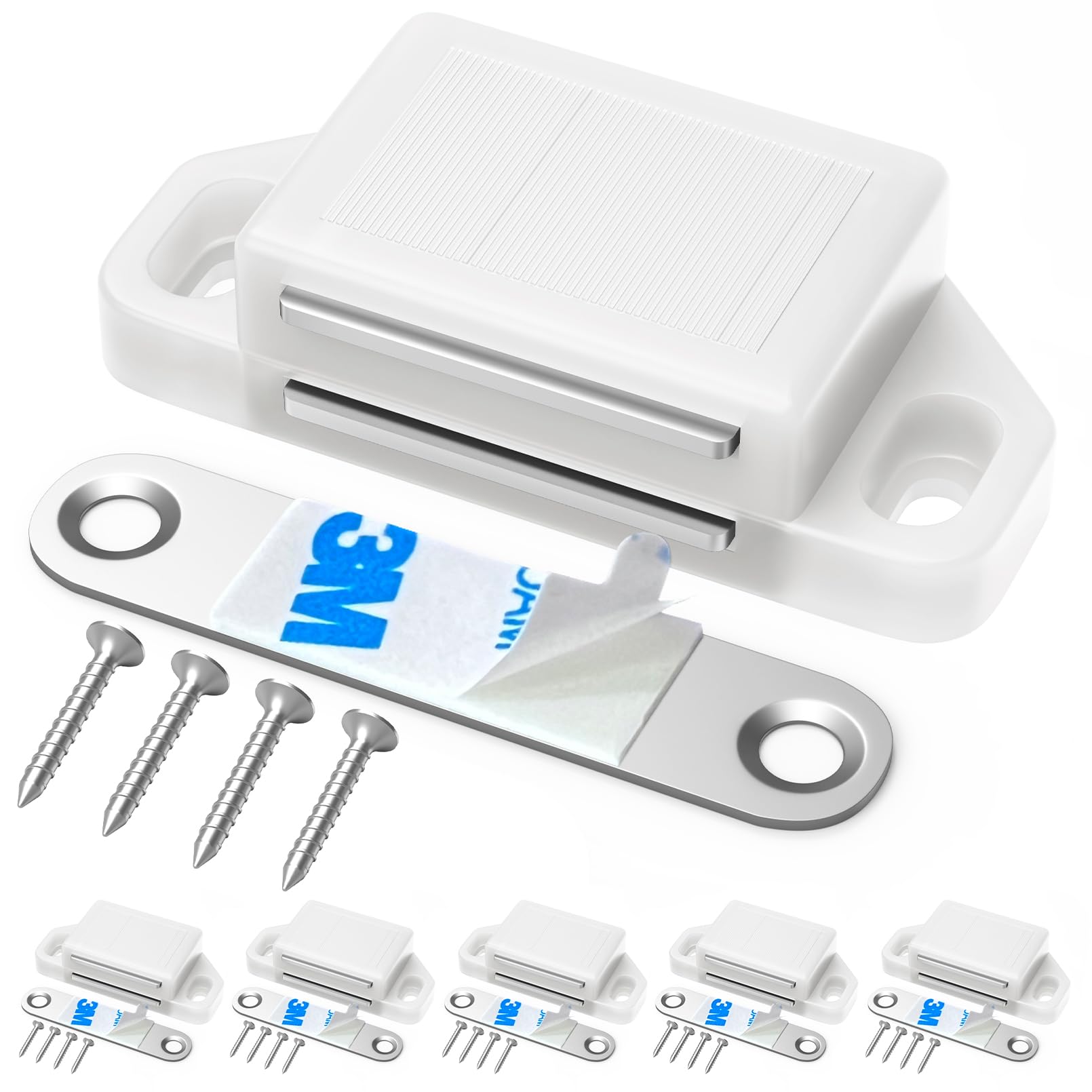 Tonitrui White Cabinet Magnetic Catch Magnetic Cabinet Door Catch Magnetic Cabinet Latch For Kitchen Drawer Magnets To Stay Closed Magnetic Catch Closet For Drawer（ 6 Pack）