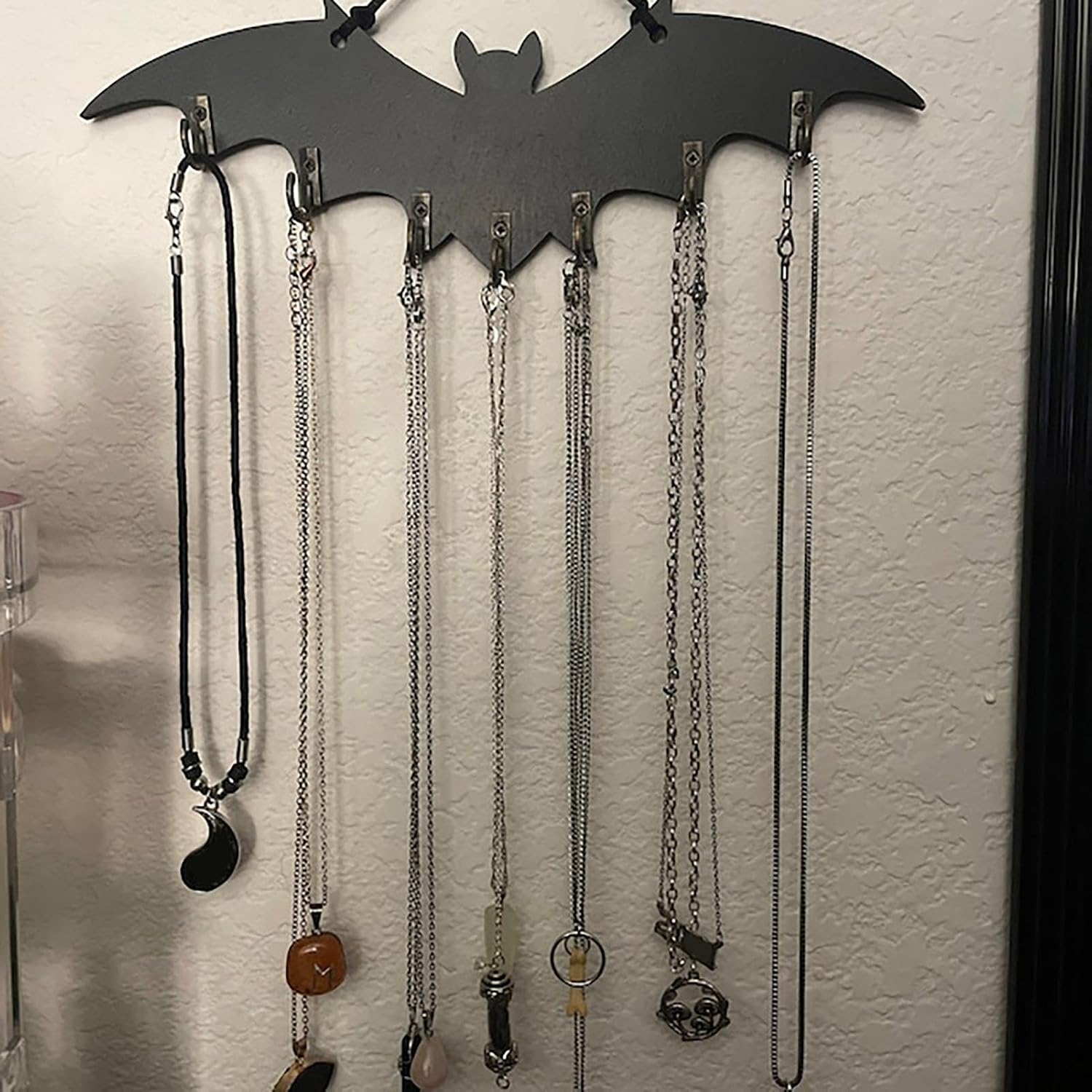 Halloween Wall Key Holder Decorative Wooden Bat-Shaped Coat Hanger