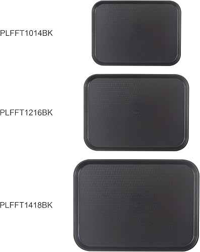 Miniatura 5 de Thunder Group Bandeja rectangular de plástico para comida rápida, 10-12 x 13-58 pulgadas, negro