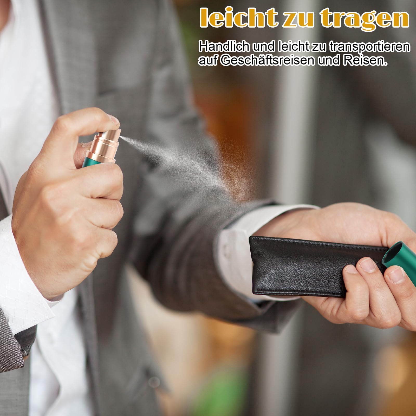 JAYZUUM Parfümzerstäuber 8 Ml – Mini, Nachfüllbar, Mit Glas-Innenbehälter Für Unterwegs